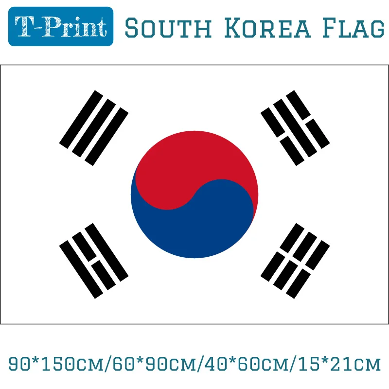 

South Korea Flags and Banners 90*150cm/60*90cm/40*60cm/15*21cm Polyester For World Cup National Day Sports games Sports meeting