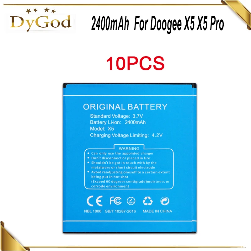 10PCS/LOT 2400mAh Battery For Doogee X5 X5 pro X5S Batterie Bateria Batterij Accumulator AKKU
10PCS/LOT 2400mAh Battery For Doogee X5 X5 pro X5S Batterie Bateria Batterij Accumulator AKKU