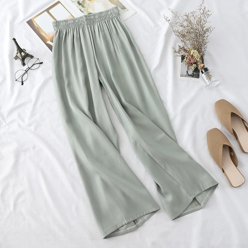 Summer Pants Women 2019 New Solid Casual Vintage Trousers Female Wild Joker High Waist Loose Wide Leg Calcas Feminina | Женская одежда