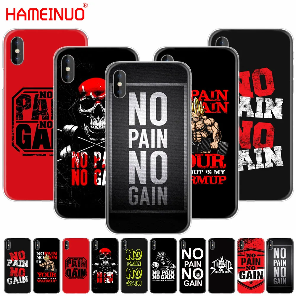 Чехол для мобильного телефона HAMEINUO no pain gain Gym and Fitness Quote iphone X 8 7 6 4 4s 5 5s SE 5c 6s