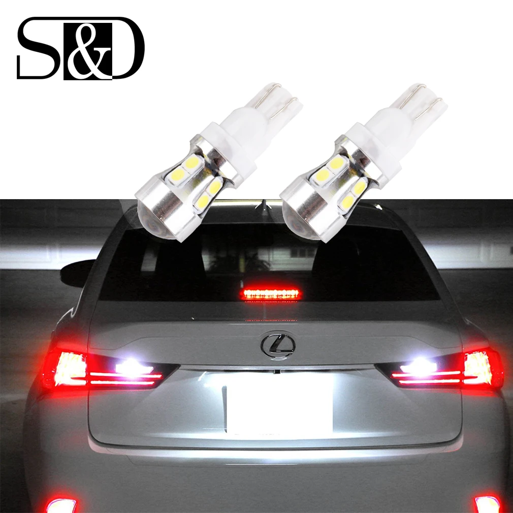 T10 Canbus OBC Error Free DRL Bulbs Interior Emitter LED 194 W5W Car lamps External Auto Lights 10-SMD 3030 Xenon White | Автомобили и