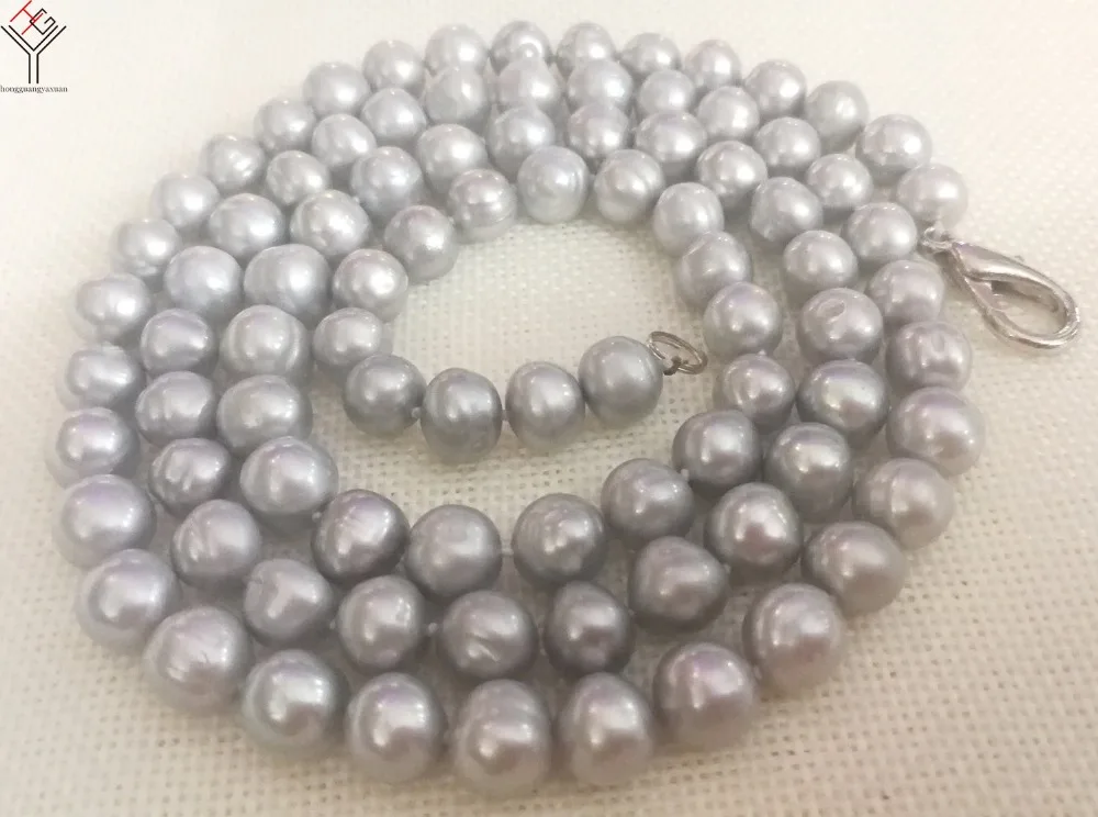 Women Jewelry natural pearl necklace 8mm gray pearl beads necklace real freshwater cultured pearl
Women Jewelry natural pearl necklace 8mm gray pearl beads necklace real freshwater cultured pearl