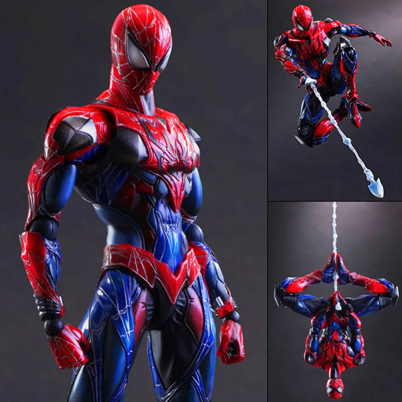 Play Arts Kai Spider Hero Venom Супергерой PA Секретные Войны Питер Паркер 27 см ПВХ фигурка