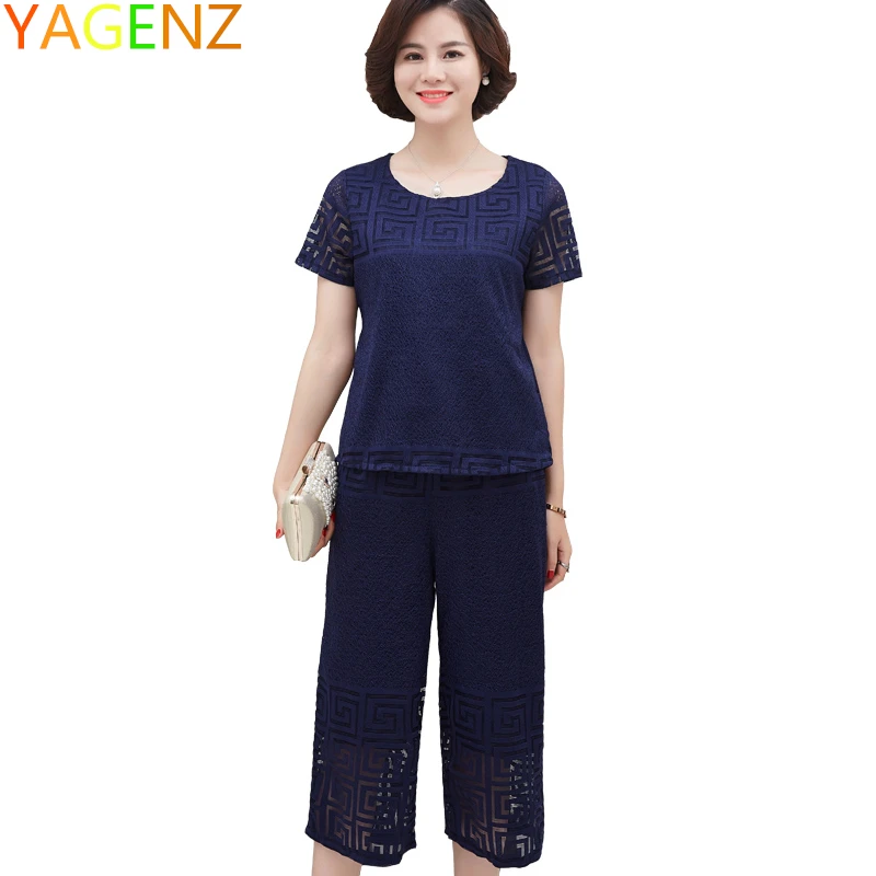 Summer Middle-age Womens Short Sleeve Suit 2022 New Female Casual T-shirt & Pants Two Piece Sets Mother Clothes Loose XL-4XL
Summer Middle-age Womens Short Sleeve Suit 2022 New Female Casual T-shirt & Pants Two Piece Sets Mother Clothes Loose XL-4XL