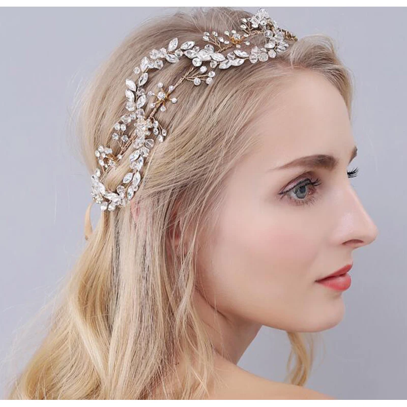 Golden color Crystal Leaf Tiara Luxury Bridal Headbands Handmade Hair Vine Wholesale Hairband Wedding Crowns Hair Accessories
Golden color Crystal Leaf Tiara Luxury Bridal Headbands Handmade Hair Vine Wholesale Hairband Wedding Crowns Hair Accessories