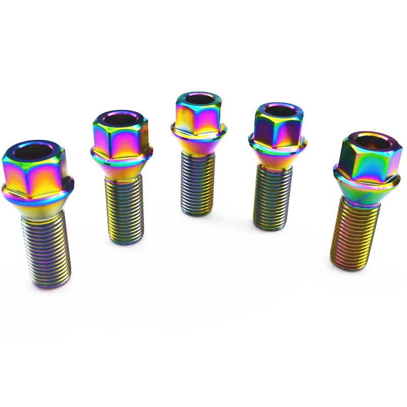 Болты для автомобильных колес из титанового сплава M14X28mm P1.25mm P1.5mm, легкие титановые болты высокой прочности GR5 TC4 20 шт.
Болты для автомобильных колес из титанового сплава M14X28mm P1.25mm P1.5mm, легкие титановые болты высокой прочности GR5 TC4 20 шт.
