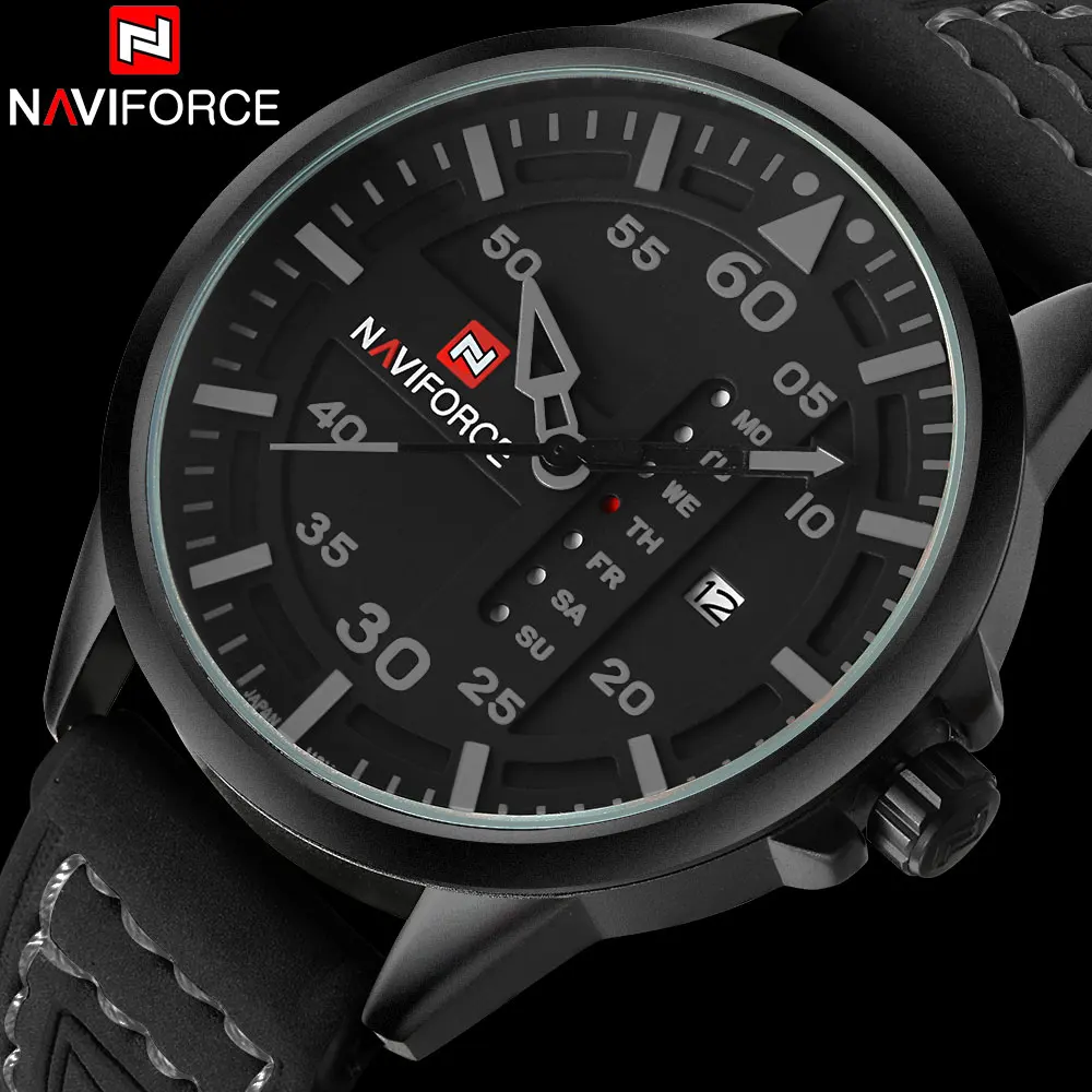 NAVIFORCE Brand Fashion Casual Quartz Watch Men Waterproof Sport Watches Leather Band Week Date Creative Calendar Wristwatches
NAVIFORCE Brand Fashion Casual Quartz Watch Men Waterproof Sport Watches Leather Band Week Date Creative Calendar Wristwatches
