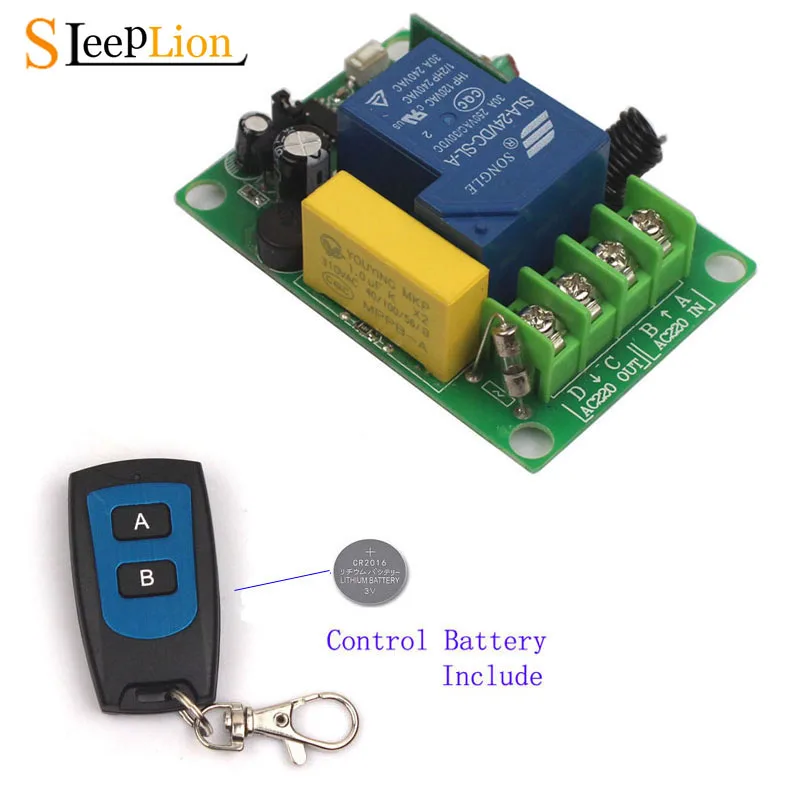 Sleeplion 220V 30A Relay 3000W Wireless Remote Control Switch Receiver Transmitter lighting/Lamp LED Water Pump Switch Module
Sleeplion 220V 30A Relay 3000W Wireless Remote Control Switch Receiver Transmitter lighting/Lamp LED Water Pump Switch Module