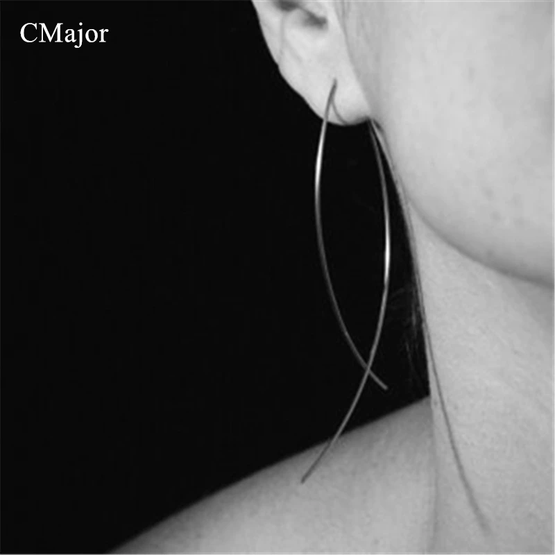CMajor 925 sterling silver jewelry threader earrings open hoop handmade minimalist fashion modern earrings
CMajor 925 sterling silver jewelry threader earrings open hoop handmade minimalist fashion modern earrings