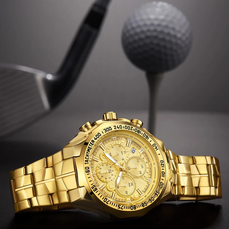 Relogio Masculino Wrist Watches Men 2019 Top Brand Luxury WWOOR Golden Chronograph Gold Big Male Wristwatch Man | Наручные часы