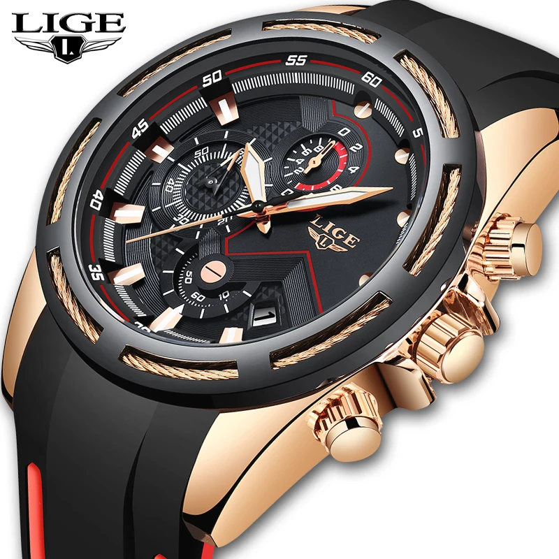 LIGE New Men fashion Date Chronograph Men Top Brand Luxury Waterproof Silicone strap Sport Quartz Watch Men Relogio Masculino
LIGE New Men fashion Date Chronograph Men Top Brand Luxury Waterproof Silicone strap Sport Quartz Watch Men Relogio Masculino