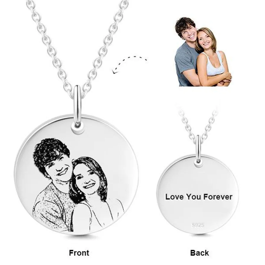 925 Sterling Silver Personalized Engraved Photo Necklace Adjustable 16-20 Custom Necklace
925 Sterling Silver Personalized Engraved Photo Necklace Adjustable 16-20 Custom Necklace