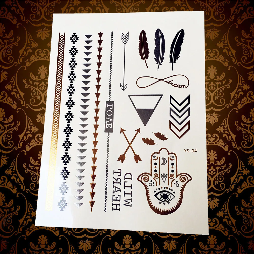 Hot Sale Henna Lace Gold Metallic Temporary Tattoo Body Art Arm Sleeve Tattoo Sticker 21*15cm Fake Flash Tatto Silver Bracelet
Hot Sale Henna Lace Gold Metallic Temporary Tattoo Body Art Arm Sleeve Tattoo Sticker 21*15cm Fake Flash Tatto Silver Bracelet