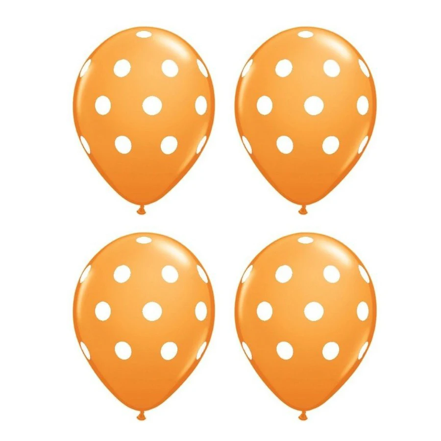 20 pc 12" Polka Dot Latex Balloon Happy Birthday Baby Shower Wedding Bridal Spot (orange/white) | Дом и сад