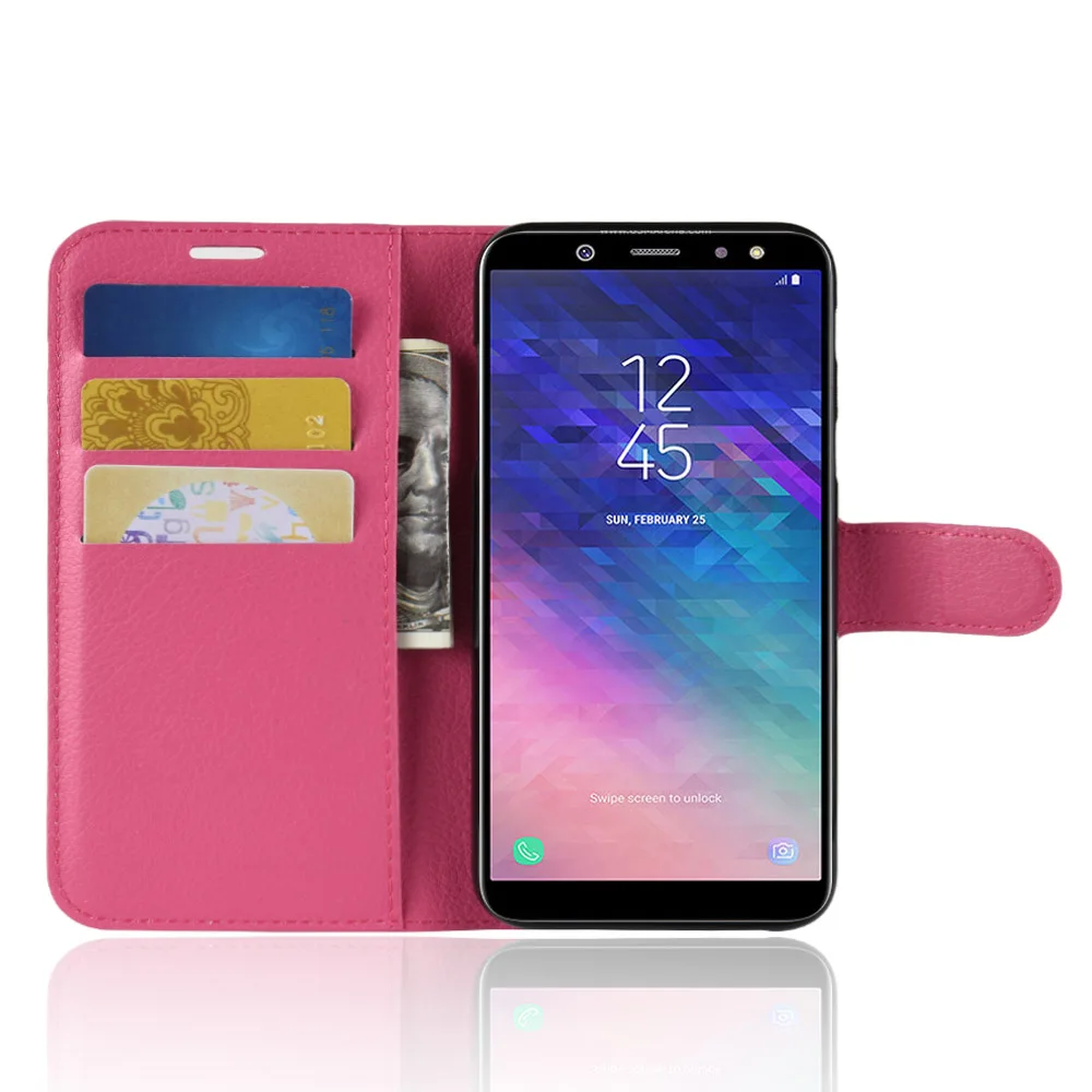 Befosson чехол портмоне с откидной крышкой для samsung Galaxy A6 A6plus (2018) из мягкого ТПУ и ПУ