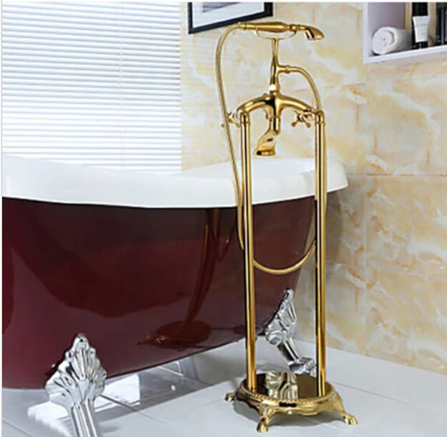 Free shipping Brass Luxury Gold Plate Bathtub Faucet Floor Standing Shower Tub Faucet 2 Handle 016
Free shipping Brass Luxury Gold Plate Bathtub Faucet Floor Standing Shower Tub Faucet 2 Handle 016