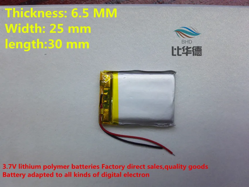 652530 400mah lithium-ion polymer battery quality goods quality of CE FCC ROHS certification authority
652530 400mah lithium-ion polymer battery quality goods quality of CE FCC ROHS certification authority