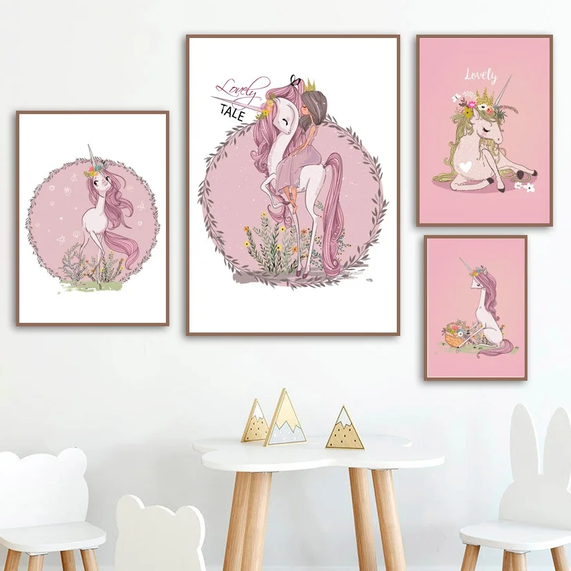 Cartoon Pink Unicorn Girl Princess Wall Art Canvas Painting Nordic Posters And Prints Animals Wall Pictures Girl Kids Room Decor
Cartoon Pink Unicorn Girl Princess Wall Art Canvas Painting Nordic Posters And Prints Animals Wall Pictures Girl Kids Room Decor