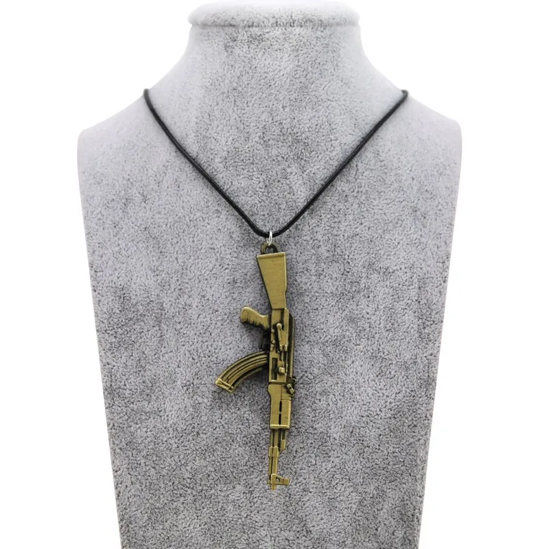 Original New Leather Chain Counter Strike AK47 Gun Pendant Necklace For Men Vintage Gold CS GO AK47 Necklace Jewelry Male Gift
Original New Leather Chain Counter Strike AK47 Gun Pendant Necklace For Men Vintage Gold CS GO AK47 Necklace Jewelry Male Gift