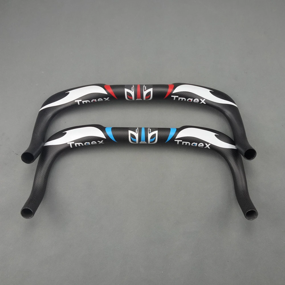 Руль велосипедный из углеродного волокна TMAEX Aero Carbon TT Bar 31 8 мм 3K красный/синий руль