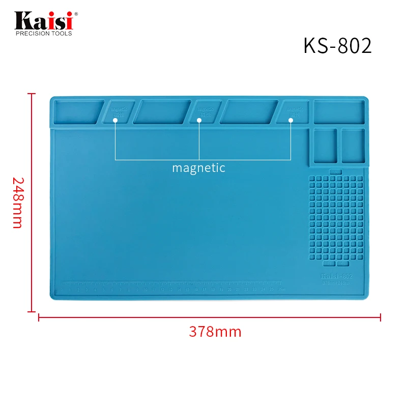 KS-802 KS-801 теплоизоляция силиконовый коврик стол обслуживания платформы для BGA пайка ремонтная станция с магнитными раздел
KS-802 KS-801 теплоизоляция силиконовый коврик стол обслуживания платформы для BGA пайка ремонтная станция с магнитными раздел