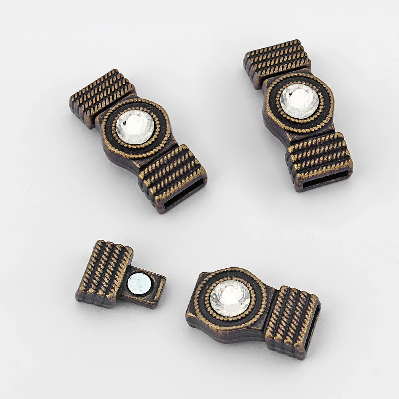 3 Sets Rhinestone Magnetic Clasp 10x2mm Bracelet Findings For 5mm 10mm Flat Leather Cord
3 Sets Rhinestone Magnetic Clasp 10x2mm Bracelet Findings For 5mm 10mm Flat Leather Cord