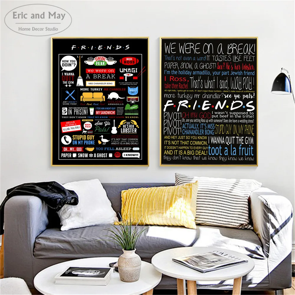 Friends TV Show Quotes Canvas Art Print Painting Modern Wall Picture Home Decor Bedroom Decorative Posters No Frame Cuadros
Friends TV Show Quotes Canvas Art Print Painting Modern Wall Picture Home Decor Bedroom Decorative Posters No Frame Cuadros