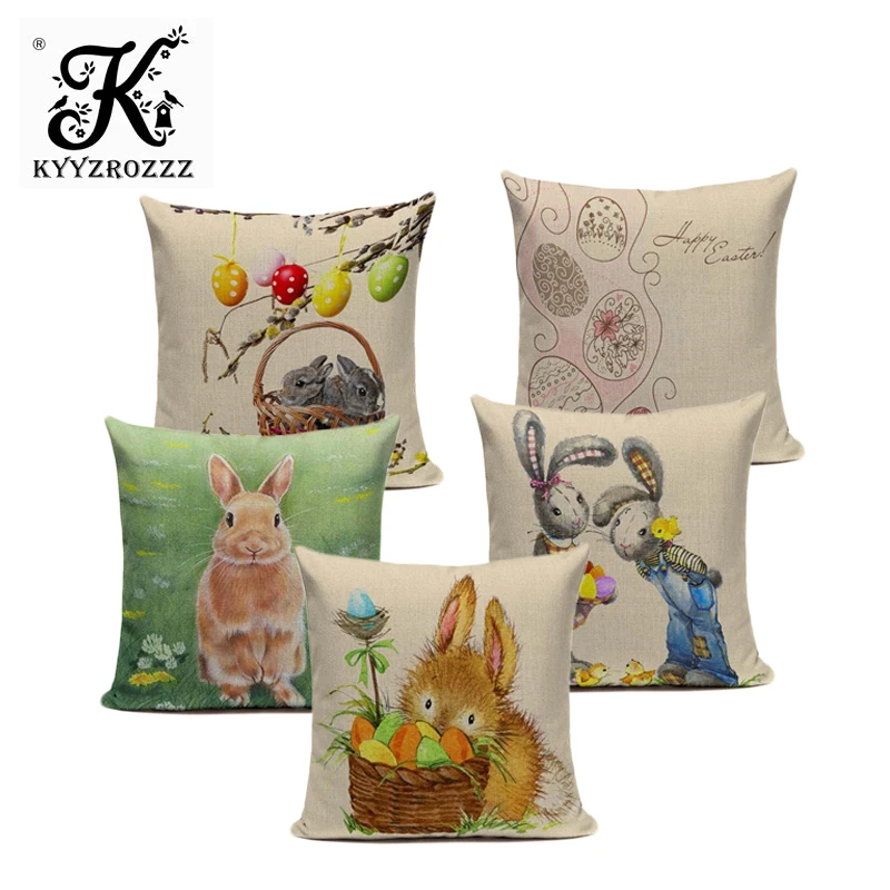 Happy Easter Cute Smiling Bunny Rabbit Color Eggs Home Cotton Linen Throw Pillow Case Personalized Cushion Cover Animal Office
Happy Easter Cute Smiling Bunny Rabbit Color Eggs Home Cotton Linen Throw Pillow Case Personalized Cushion Cover Animal Office