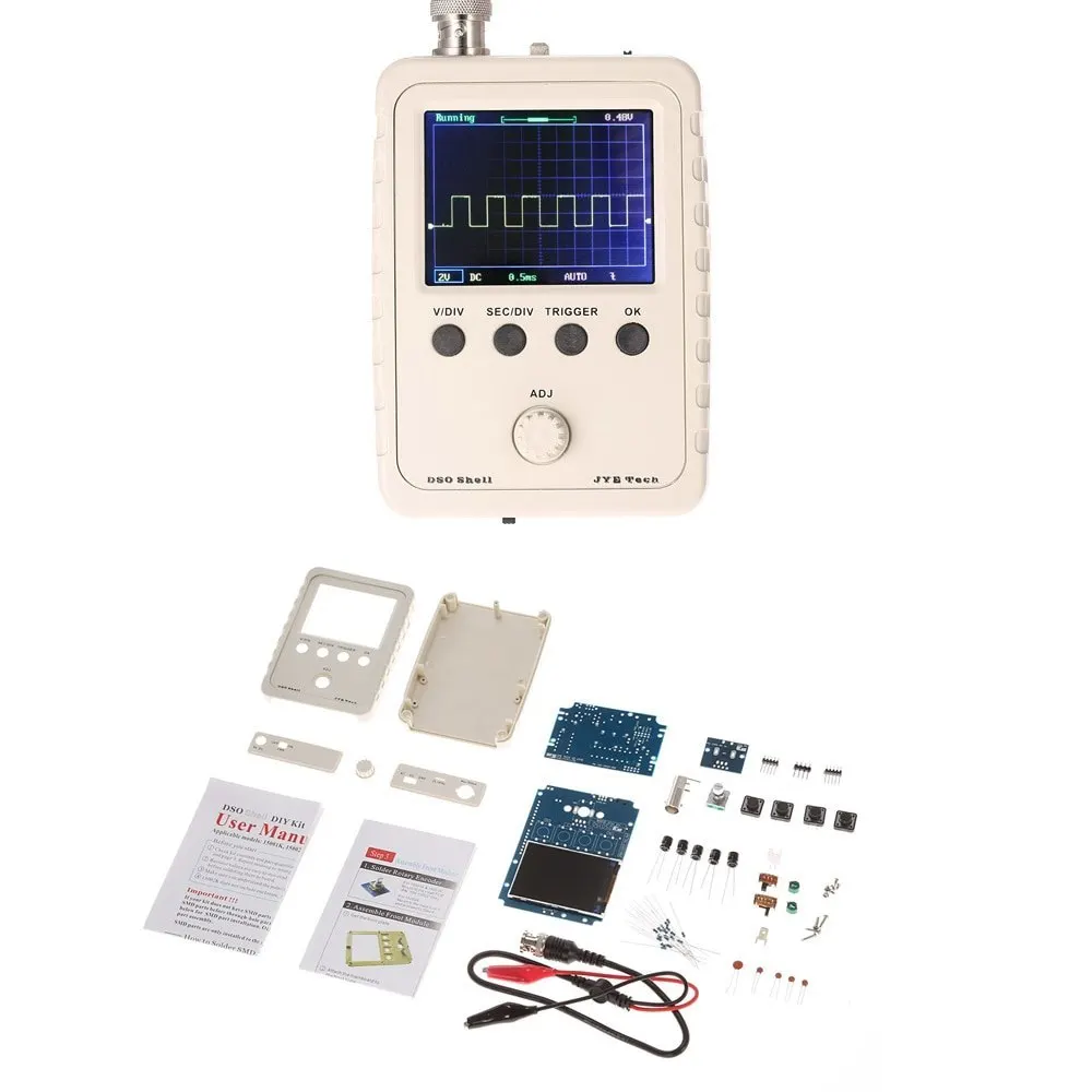 JYE Tech DSO Shell(DSO150) Digital Oscilloscope 2.4" TFT Handheld Pocket-size logic analyzer +Housing Clip Probe 1MSa/s 0-200KHz
JYE Tech DSO Shell(DSO150) Digital Oscilloscope 2.4" TFT Handheld Pocket-size logic analyzer +Housing Clip Probe 1MSa/s 0-200KHz