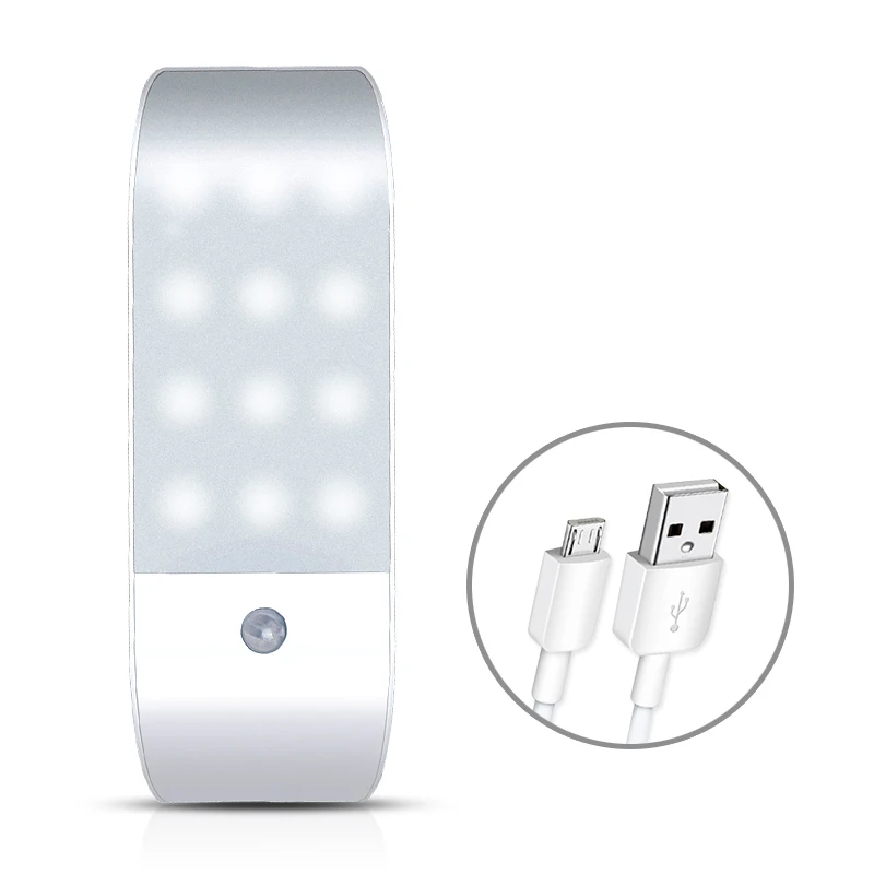 USB Rechargeable PIR Motion Sensor Night Light Wireless 12 LED Under Cabinet Closet Wardrobe Night Lamp W/Magnetic Auto/ON/OFF
USB Rechargeable PIR Motion Sensor Night Light Wireless 12 LED Under Cabinet Closet Wardrobe Night Lamp W/Magnetic Auto/ON/OFF