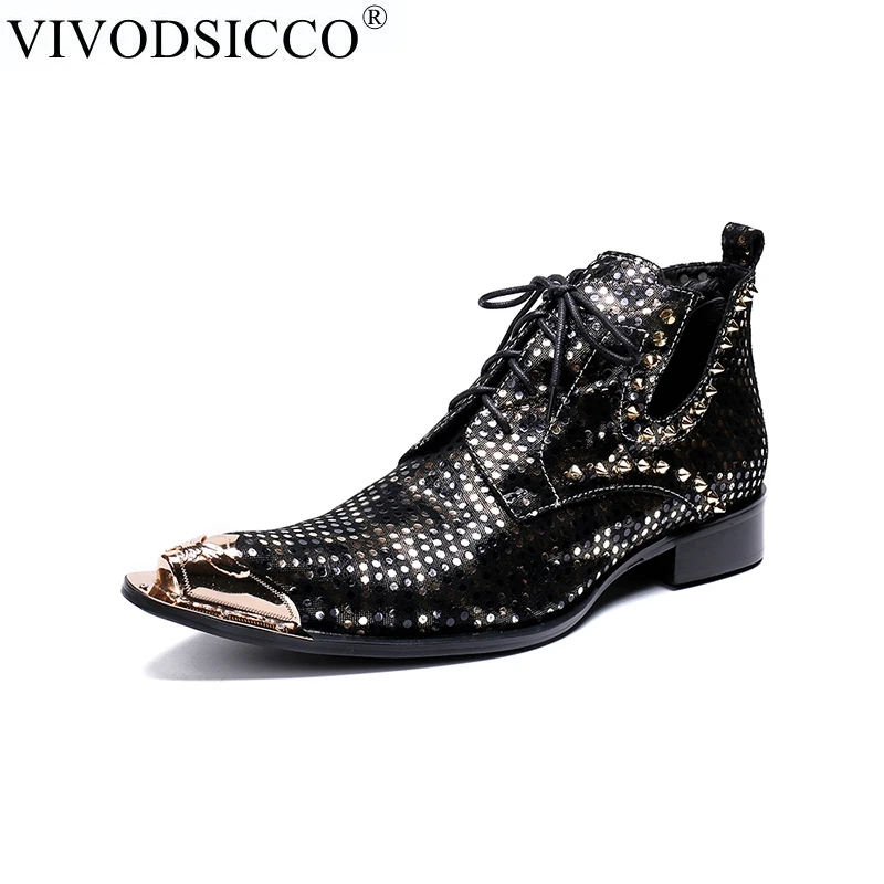 VIVODSICCO High Quality Men Boots Lace-Up Ankle Rubber Casual Genuine Leather Classic Business Office Formal Men Rivets Boots
VIVODSICCO High Quality Men Boots Lace-Up Ankle Rubber Casual Genuine Leather Classic Business Office Formal Men Rivets Boots