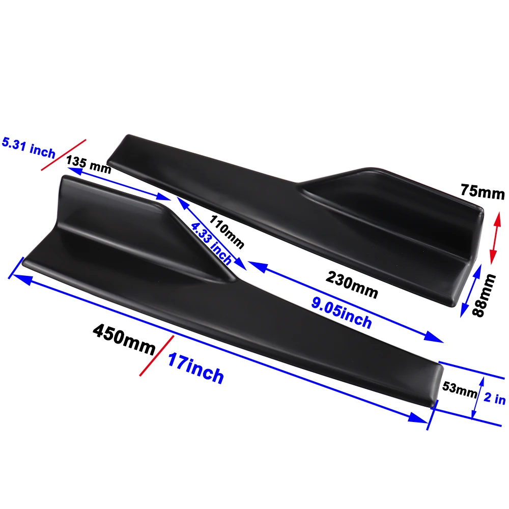 Универсальные боковые юбки для BMW Ford VW Honda 45 см 2 шт.|Амортизаторы| |