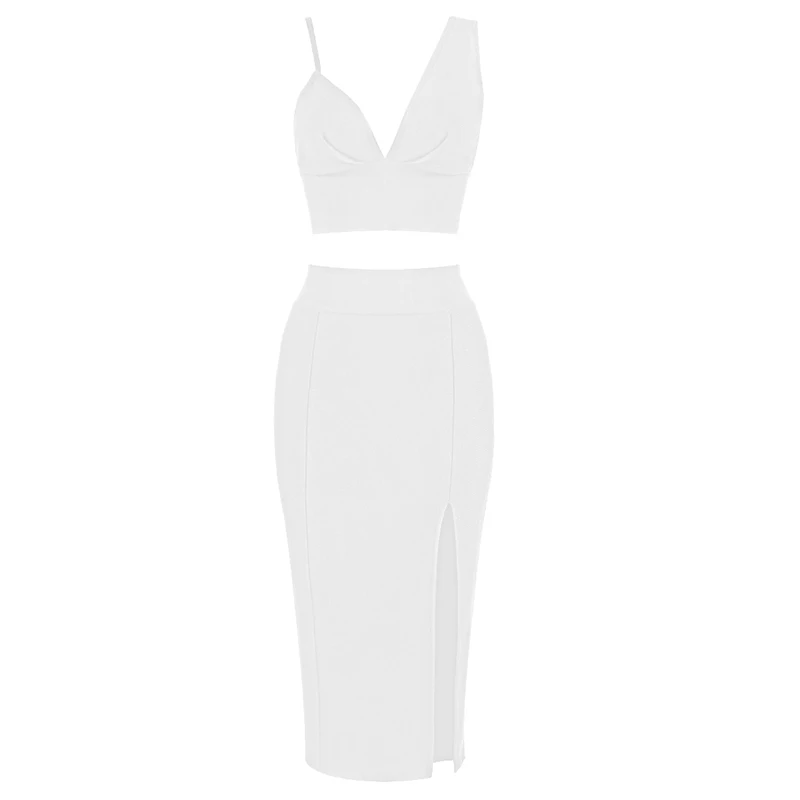 ERDAOBEN Summer White 2/set Bandage Dress Evening Party Sexy Club Dress mid-calf Vestidos BD1903
ERDAOBEN Summer White 2/set Bandage Dress Evening Party Sexy Club Dress mid-calf Vestidos BD1903