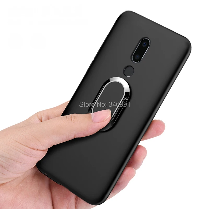 Чехол для Meizu M8 Lite роскошный мягкий черный чехол 5 7 дюйма с металлическим кольцом