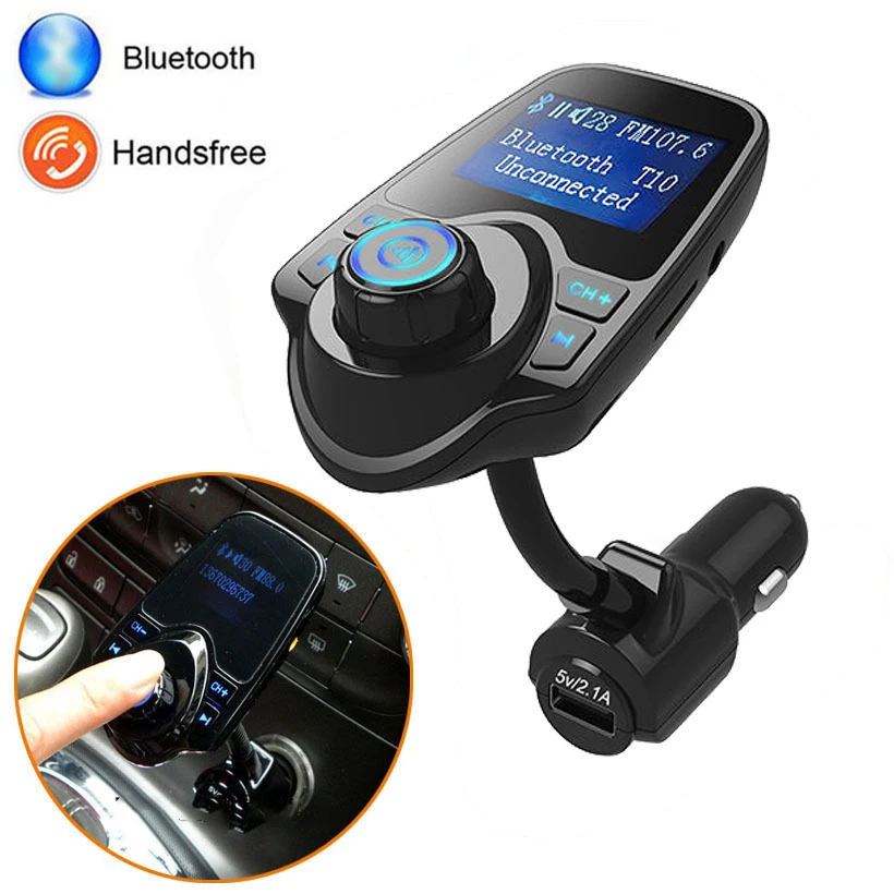 Bluetooth T10 Car Kit Handsfree MP3 Player FM Transmitter Modulator USB Charger MIC
Bluetooth T10 Car Kit Handsfree MP3 Player FM Transmitter Modulator USB Charger MIC