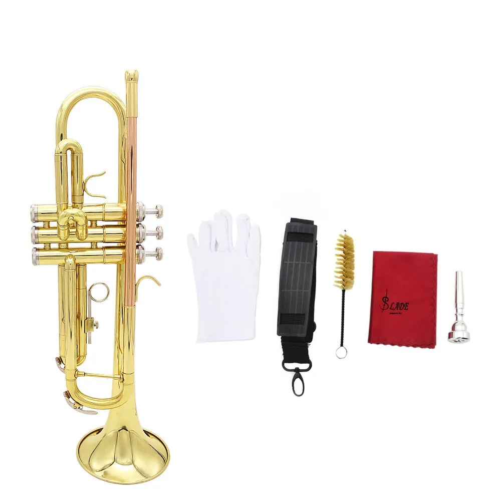 Trumpet Bb B Flat Brass Phosphor Copper Exquisite with Mouthpiece Cleaning Brush Glove Strap
Trumpet Bb B Flat Brass Phosphor Copper Exquisite with Mouthpiece Cleaning Brush Glove Strap