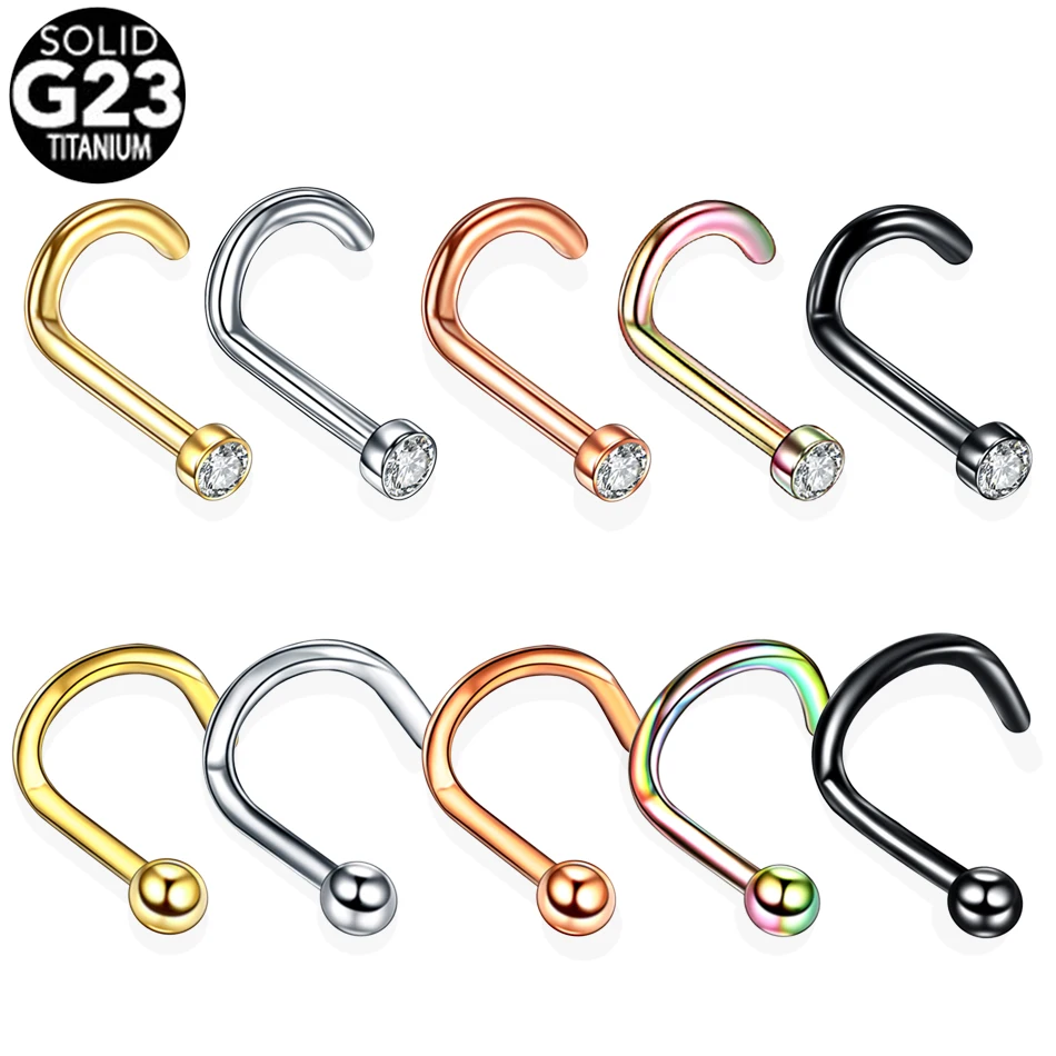 G23 Titanium Nose Piercings Nose Ring with Crystal Nose Studs Septum Ring Nostril Screw Septo Piercings Body Jewelry Piercings
G23 Titanium Nose Piercings Nose Ring with Crystal Nose Studs Septum Ring Nostril Screw Septo Piercings Body Jewelry Piercings