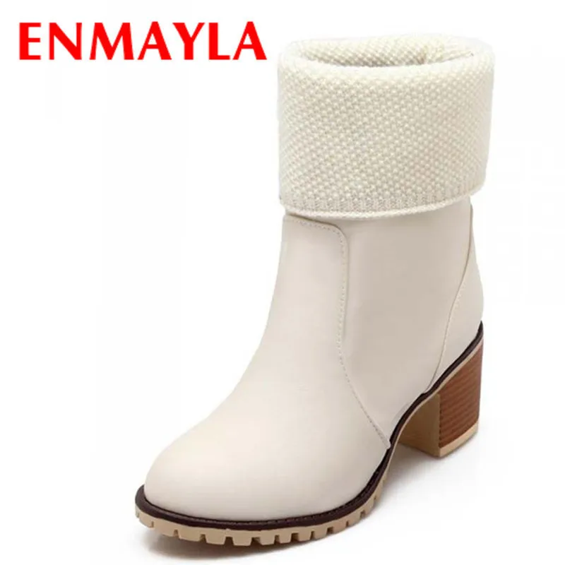 Женские ботинки на высоком каблуке ENMAYLA, черные, белые ботинки на платформе с круглым носком, сапоги для зимы, 2019
Женские ботинки на высоком каблуке ENMAYLA, черные, белые ботинки на платформе с круглым носком, сапоги для зимы, 2019