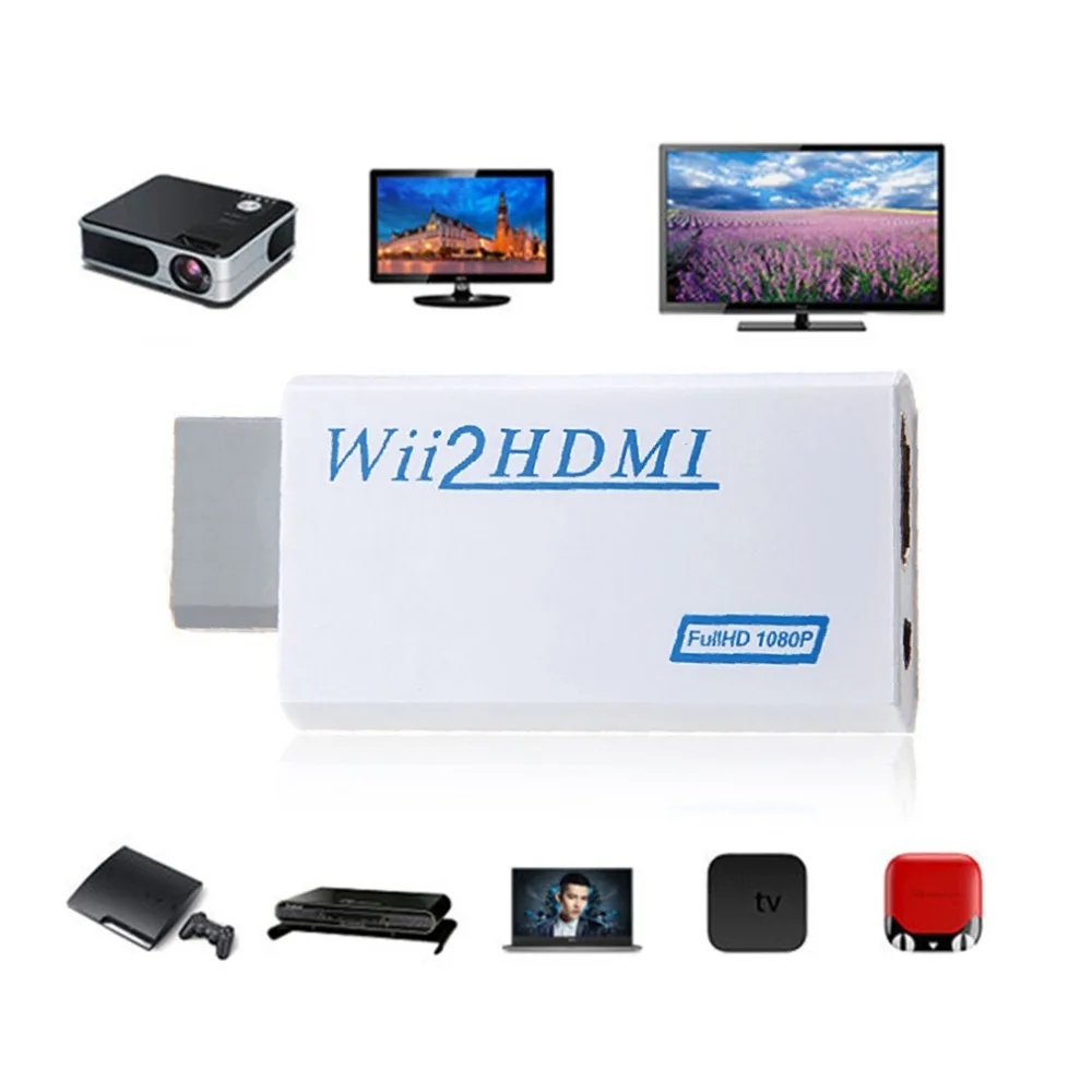 For Nintendo Wii Hassle Free Plug and Play to HDMI 1080p Converter Adapter Wii2hdmi 3.5mm Audio Box Wii-link | Электроника