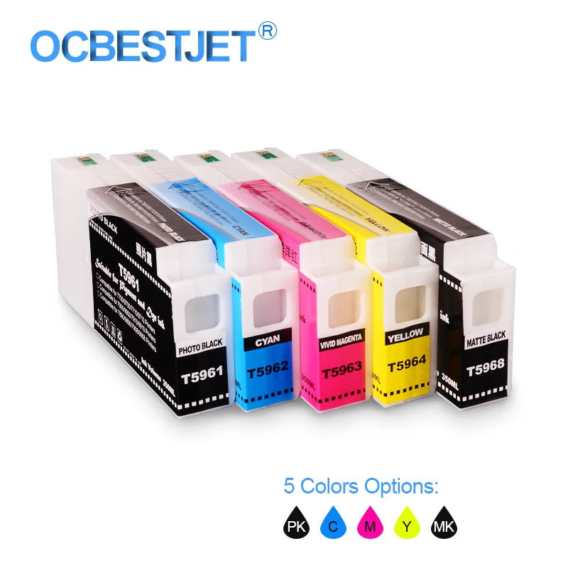 Картридж T5961-T5964 T5968, заполненный пигментными чернилами для Epson Stylus Pro 7700, 9700, 350, мл/уп. (5 цветов на выбор)
Картридж T5961-T5964 T5968, заполненный пигментными чернилами для Epson Stylus Pro 7700, 9700, 350, мл/уп. (5 цветов на выбор)
