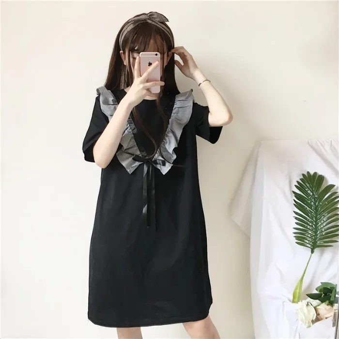 Summer Women's New Korean Academy Style Ruffle Short Sleeve Dress Japanese Japanese Cute Kawaii Student Dress
Summer Women's New Korean Academy Style Ruffle Short Sleeve Dress Japanese Japanese Cute Kawaii Student Dress