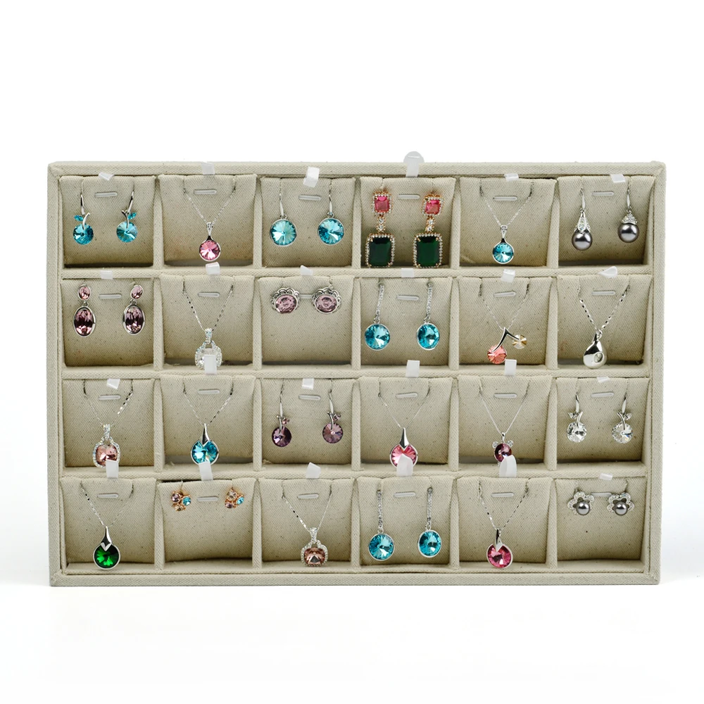 FANXI Luxury Beige Linen Jewelry Display Tray for Ring Necklace Pendant Earring Combination Showcase Storage Jewelry Organizer
FANXI Luxury Beige Linen Jewelry Display Tray for Ring Necklace Pendant Earring Combination Showcase Storage Jewelry Organizer