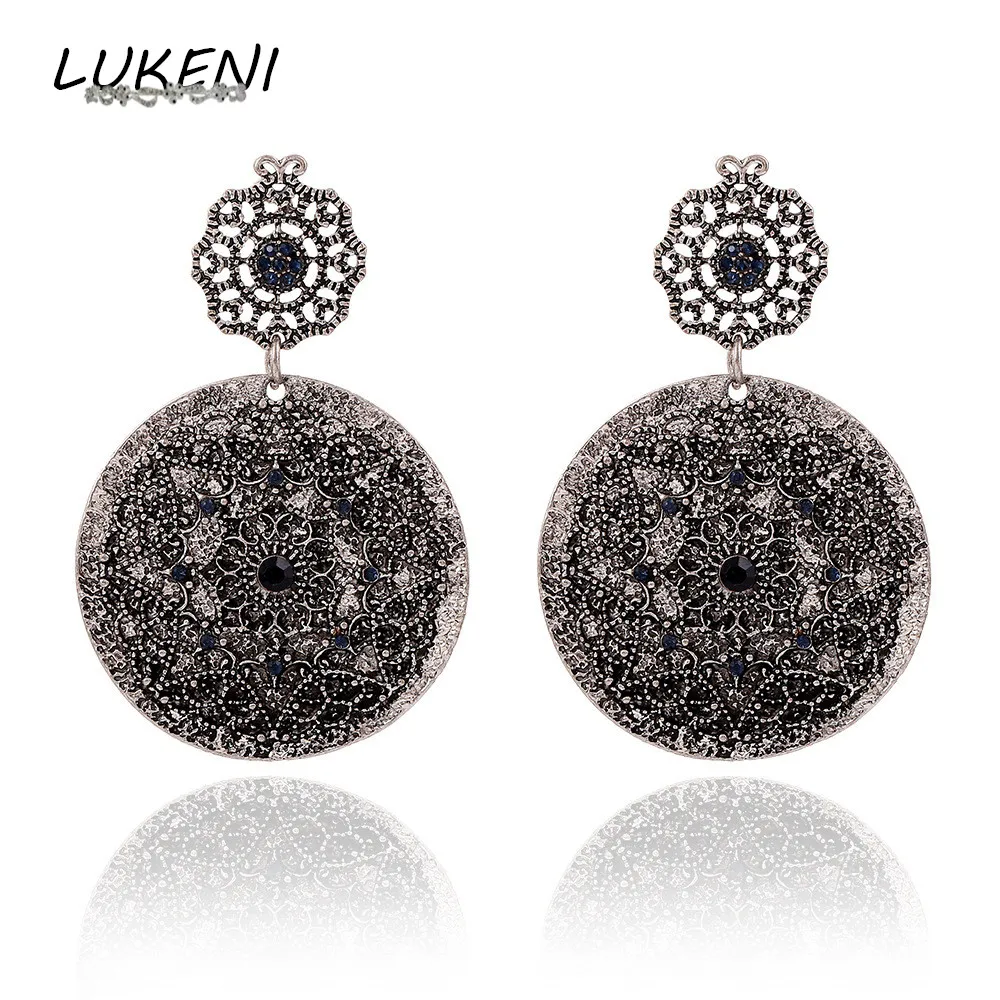 LUKENI Fashion Jewelry Vintage Carved Disc Crystal Big Statement Earrings Long Drop Dangle Earrings for Women DE042
LUKENI Fashion Jewelry Vintage Carved Disc Crystal Big Statement Earrings Long Drop Dangle Earrings for Women DE042
