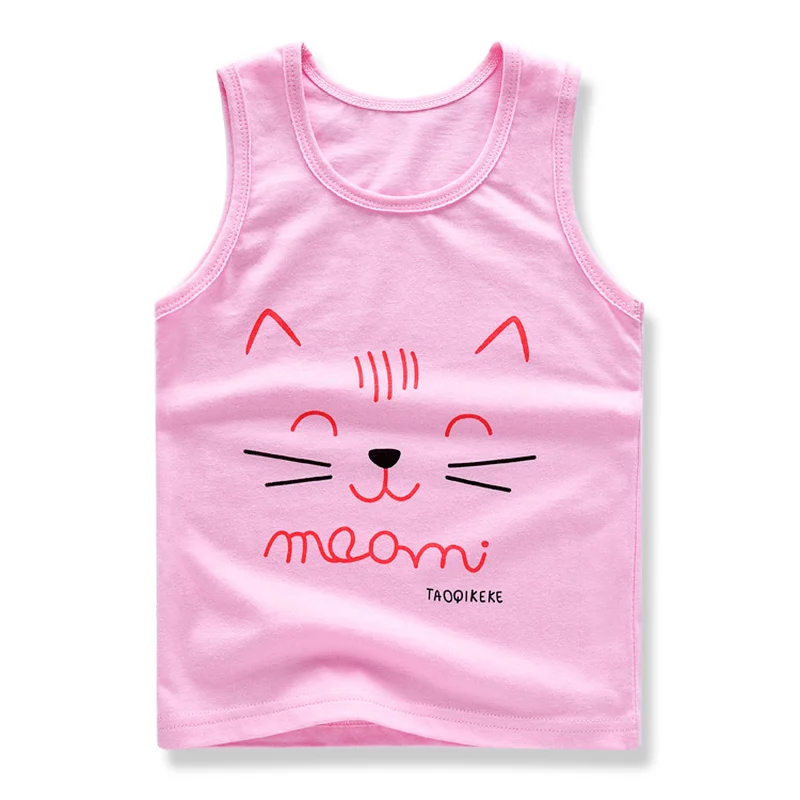 Летняя детская майка из чистого хлопка, Детская рубашка без рукавов, рубашка для девочек, Корейская версия мультяшного персонажа 
Летняя детская майка из чистого хлопка, Детская рубашка без рукавов, рубашка для девочек, Корейская версия мультяшного персонажа