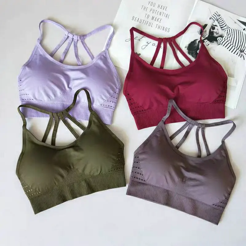 Women Sports Bras Gym Bra For Running With Removable Cups Push Up Yoga Bra Seamless Back Cross Strappy Fitness Athletic Bra Tops
Women Sports Bras Gym Bra For Running With Removable Cups Push Up Yoga Bra Seamless Back Cross Strappy Fitness Athletic Bra Tops
