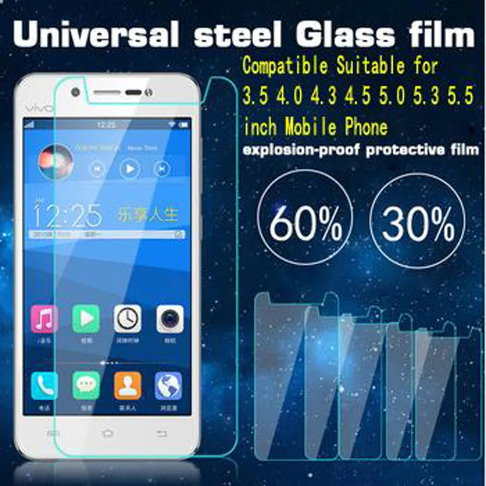 2 шт. 2.5D Закаленное стекло для защиты экрана Универсальная пленка 4 0 5 7 3 6 дюймов