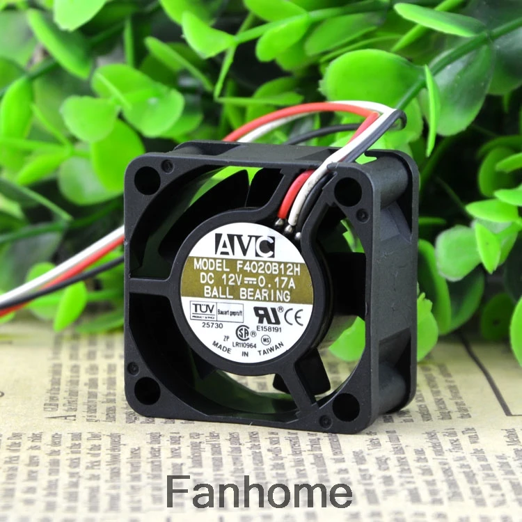 Для оригинального AVC F4020B12H 12V 0.17A 4020 4 см 2 проводный вентилятор двойного