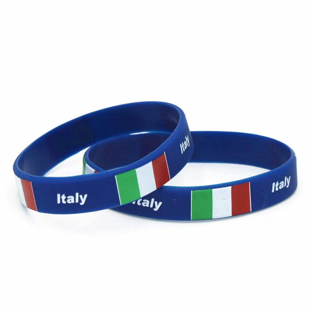 1 шт. государственный флаг Италии силиконовый браслет Синий Футбол Спортивная