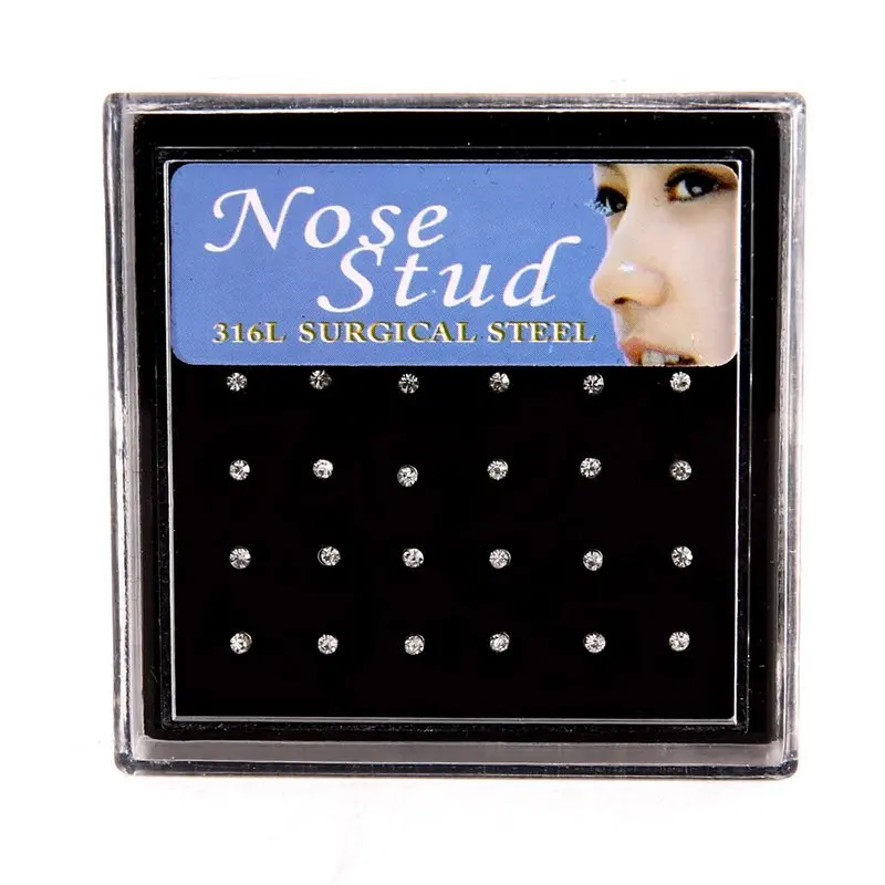 24pcs Crystal Nose Ring & Studs Fashion Body Women Girl Jewelry Stainless Surgical Steel Nose Piercing Colorful Rhinestone
24pcs Crystal Nose Ring & Studs Fashion Body Women Girl Jewelry Stainless Surgical Steel Nose Piercing Colorful Rhinestone