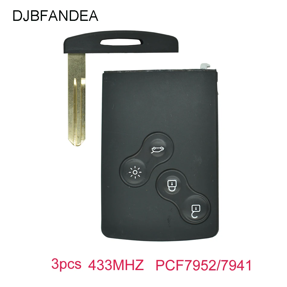 DJBFANDEA 3PCS/Lot 433Mhz PCF7952 Chip 4 Button Remote Key Smart Card Car Key For Renault Koleos Clio Megane Scenic Laguna
DJBFANDEA 3PCS/Lot 433Mhz PCF7952 Chip 4 Button Remote Key Smart Card Car Key For Renault Koleos Clio Megane Scenic Laguna